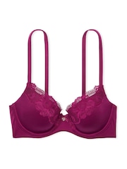 Victoria's Secret Plum Rouge Purple Lace Trim Demi Bra - Image 3 of 3