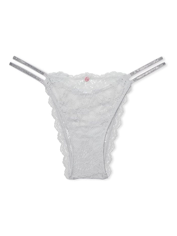 Parel zilvergrijs - Victoria's Secret slipje met glinsterende bandjes - Image 3 of 3