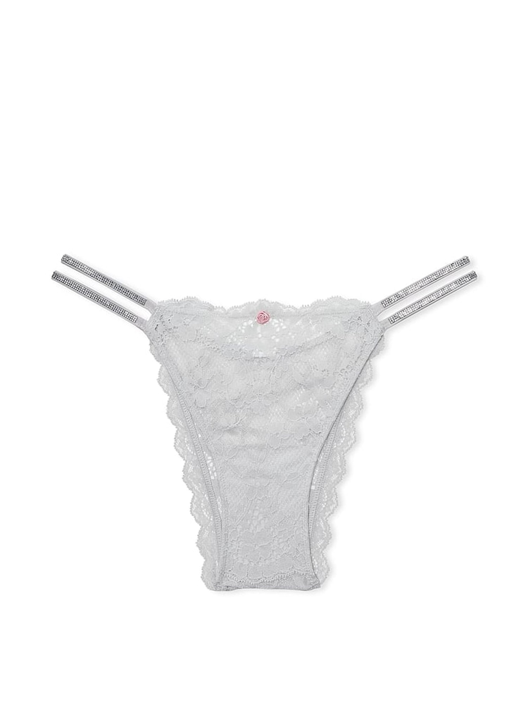 Victoria's Secret Silver Pearl Grey Brazilian Twinkle Strap Knickers - Image 3 of 3 Victoria's Secret Silver Pearl Grey Brazilian Twinkle Strap Knickers - Image 3 of 3