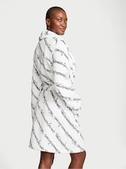 Victoria's Secret Coconut White Ribbon Script Cosy Short Dressing Gown - Image 2 of 3