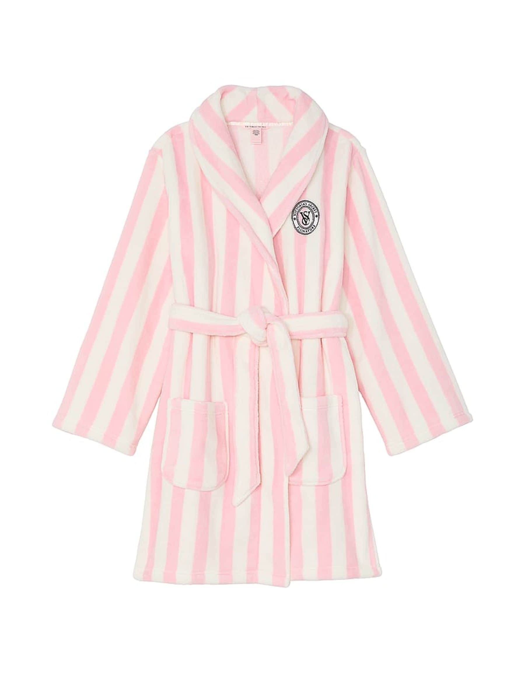 Buy Victoria s Secret Pink Stripe Cosy Short Dressing Gown from Next Denmark