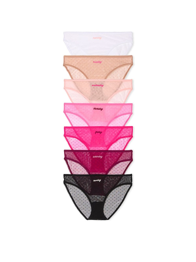 Victoria's Secret 7-delige set van mesh slips met stippen - Image 1 of 1