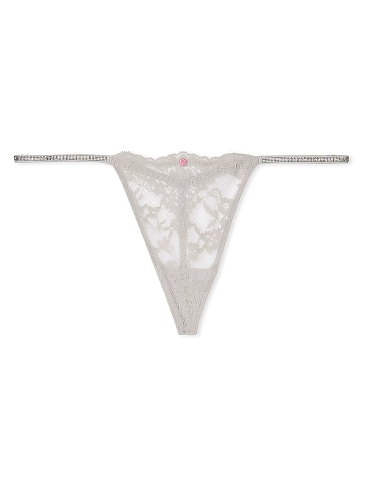 Victoria's Secret Silver Pearl Grey G String Twinkle Strap Knickers - Image 3 of 3