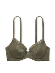 Victoria's Secret Olive Green Lace Trim Demi Bra - Image 3 of 3