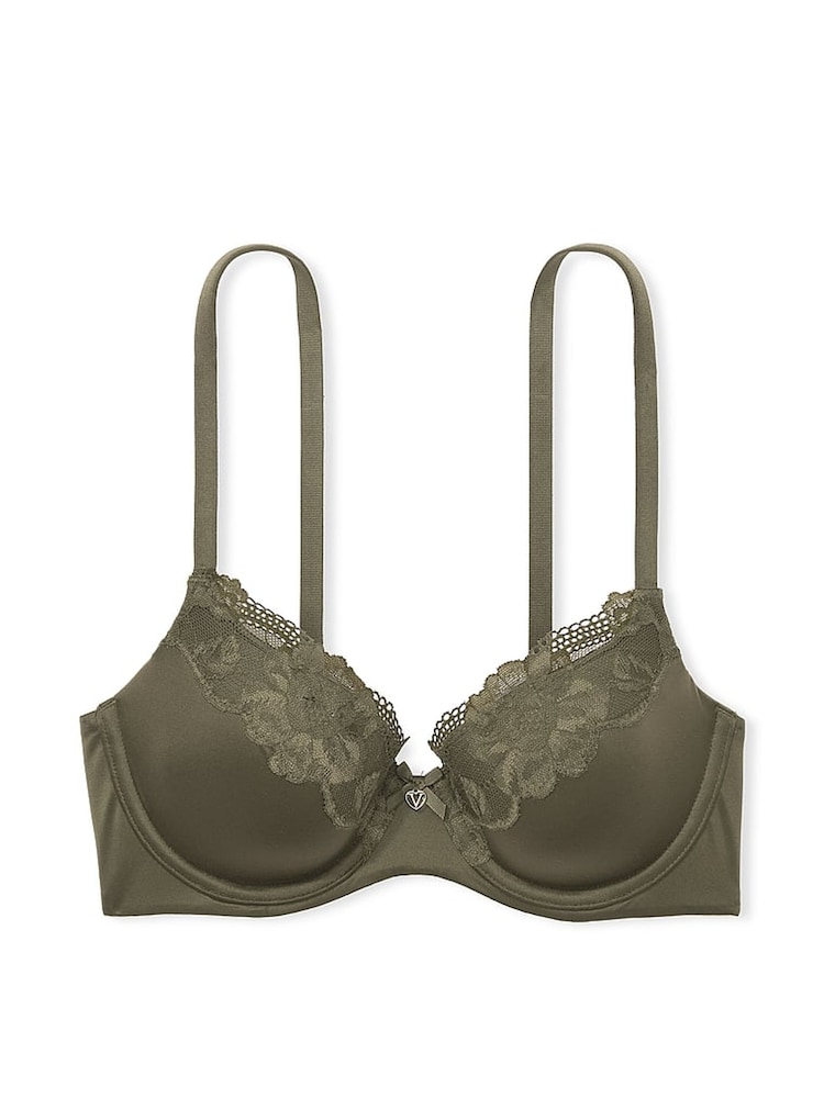 Victoria's Secret Olive Green Lace Trim Demi Bra - Image 3 of 3