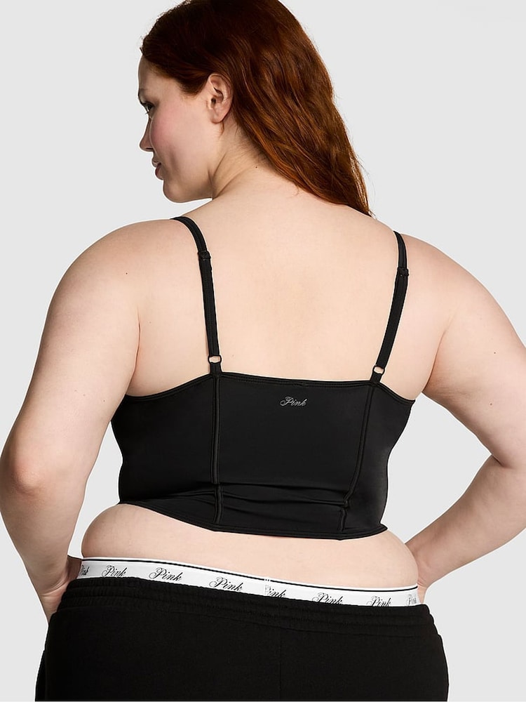 Victoria's Secret PINK Black Soft Stretch Corset Top - Image 2 of 3