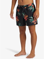 Quiksilver Black Everyday Mix Volly 15" Foral Swim Shorts - Image 3 of 6