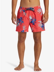 Quiksilver Red Everyday Mix Volly 15" Foral Swim Shorts - Image 1 of 6