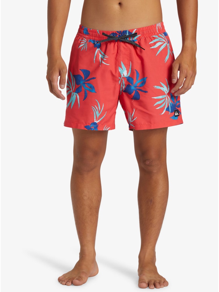 Quiksilver Red Everyday Mix Volly 15" Foral Swim Shorts - Image 1 of 6