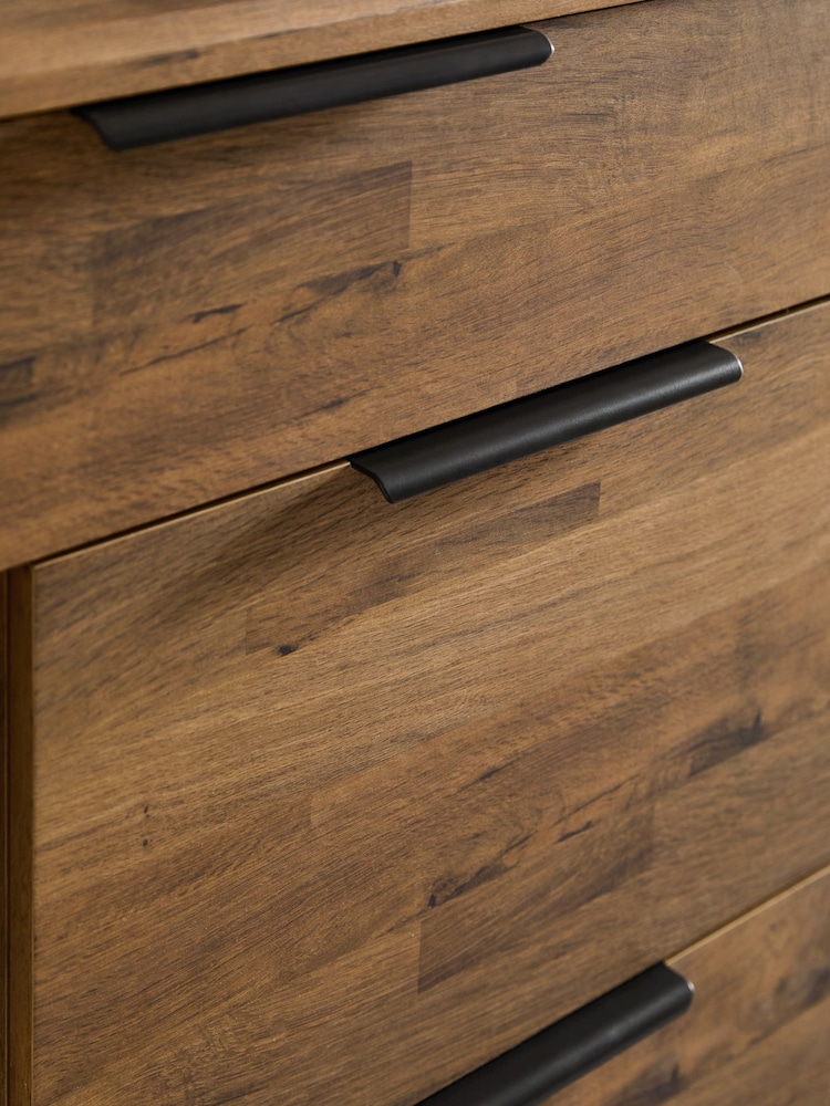 Dark Bronx Oak Effect Light up 6 Drawer Wide Console Dressing Table - Image 13 of 13 Dark Bronx Oak Effect Light up 6 Drawer Wide Console Dressing Table - Image 13 of 13