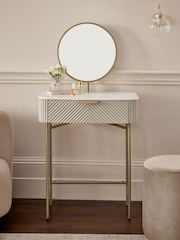 Light Grey Valencia 1 Drawer Solid Mango Wood Dressing Table - Image 2 of 9