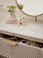 Light Grey Valencia 1 Drawer Solid Mango Wood Dressing Table - Image 3 of 9