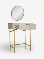 Light Grey Valencia 1 Drawer Solid Mango Wood Dressing Table - Image 5 of 9