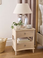Light Natural Sadie Solid Mango Wood 2 Drawer Bedside Table - Image 2 of 9