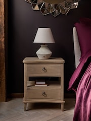 Light Natural Sadie Solid Mango Wood 2 Drawer Bedside Table - Image 3 of 9