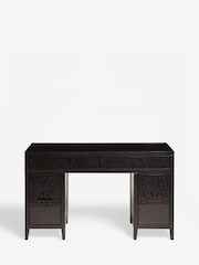 Black Cora Leopard Print Glass Console Dressing Table - Image 5 of 8