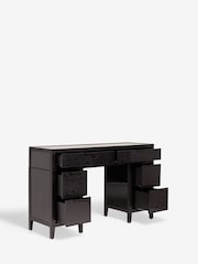 Black Cora Leopard Print Glass Console Dressing Table - Image 7 of 8