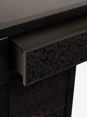 Black Cora Leopard Print Glass Console Dressing Table - Image 8 of 8