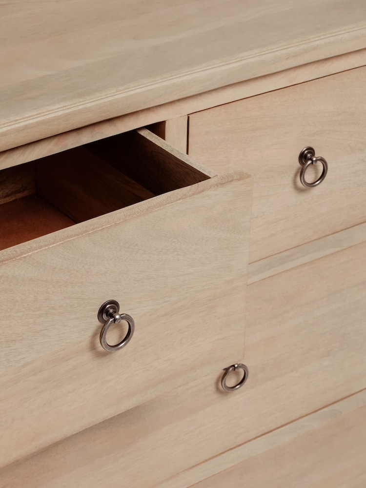 Light Natural Sadie Solid Mango Wood 5 Drawer Chest of Drawers - Image 8 of 8