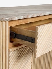 Natural Valencia 1 Drawer 2 Doors Solid Mango Wood Dressing Table - Image 4 of 10