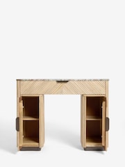 Natural Valencia 1 Drawer 2 Doors Solid Mango Wood Dressing Table - Image 6 of 10