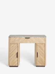 Natural Valencia 1 Drawer 2 Doors Solid Mango Wood Dressing Table - Image 7 of 10