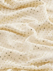 Champagne Gold Slash Neck Embellished Sparkle Long Sleeve Top - Image 8 of 8