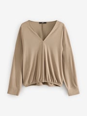 Stone Long Sleeve V-Neck Bubblehem Blouse - Image 5 of 7