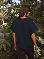 Navy Border Print Kew Collection Short Sleeve Top - Image 2 of 7