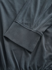 Grey Charcoal Long Sleeve V-Neck Bubblehem Blouse - Image 7 of 8