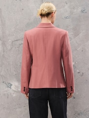 Pink Tailored Single Breasted Blazer With Wool - Image 4 of 9