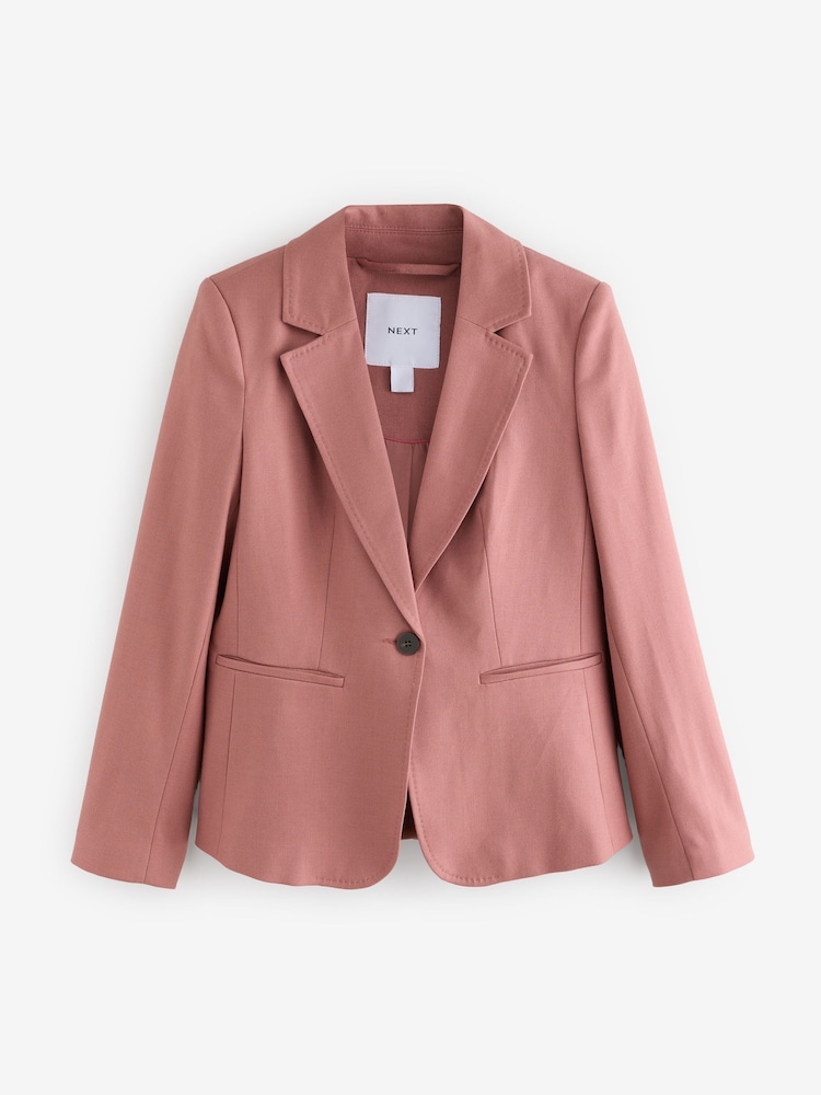 Roze - Op maat gemaakte blazer met enkele rij knopen van wol - Image 7 of 9