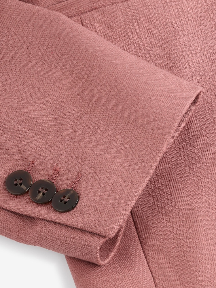 Pink Tailored Single Breasted Blazer With Wool - Image 9 of 9