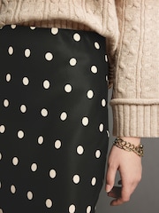 Polka Dot Printed Satin Midi Skirt - Image 4 of 5