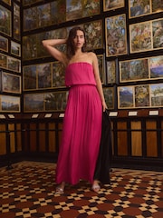 Pink Glossy Satin Wide Trousers - Image 3 of 7