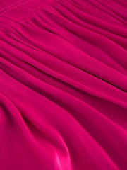 Pink Glossy Satin Wide Trousers - Image 6 of 7