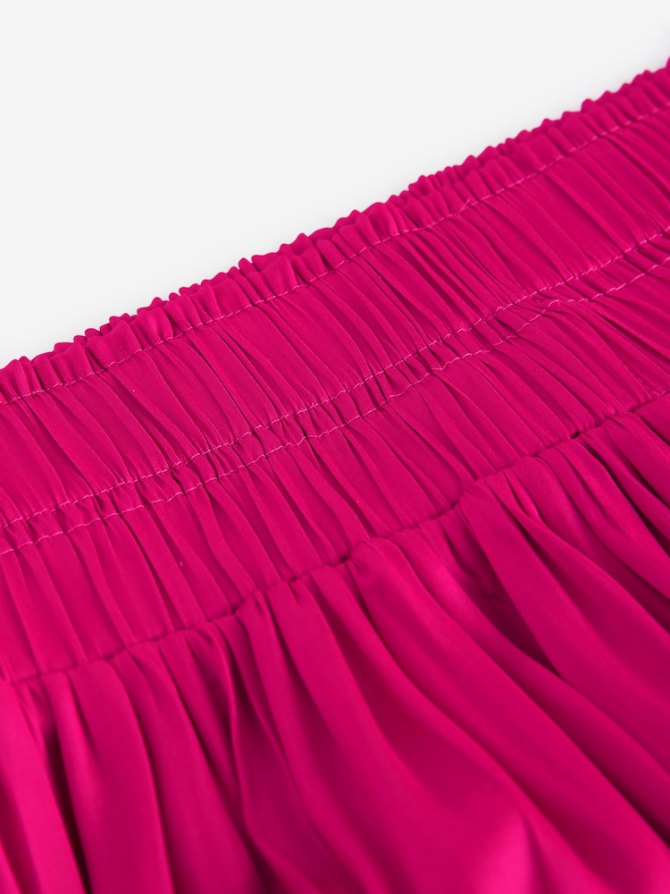 Pink Glossy Satin Wide Trousers - Image 7 of 7