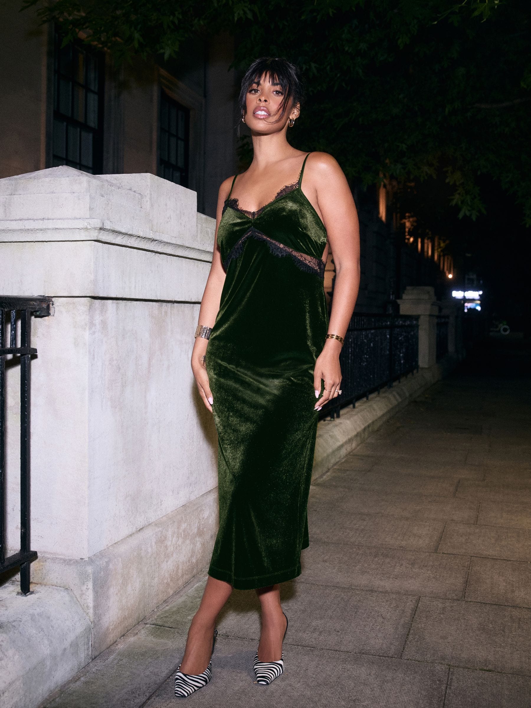 Rochelle humes green dress new look new arrivals