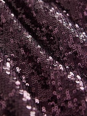 Burgundy Red Sequin Ruched Sleeve Blazer - Image 6 of 7