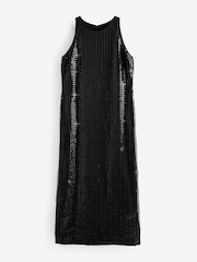 Black Sequin Racer Midi Dress - Image 6 of 8