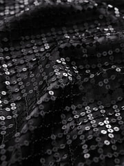 Black Sequin Racer Midi Dress - Image 8 of 8