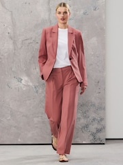 Pink Tailored Straight Trousers With Wool - Image 2 of 7
