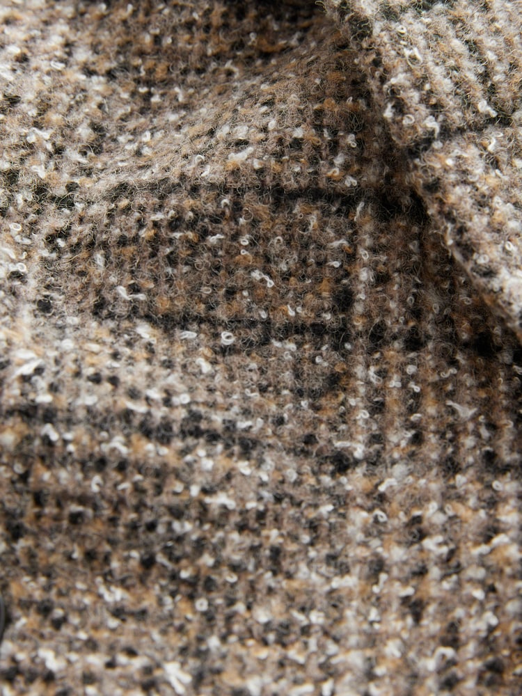 Neutral Premium Check Double Breasted Blazer With Wool - Image 6 of 9