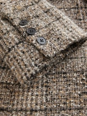 Neutral Premium Check Double Breasted Blazer With Wool - Image 8 of 9
