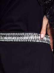 Black Sparkle Rhinestone Embellished Mini Skirt - Image 5 of 8