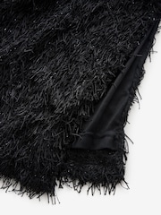 Black Fringe Sequin Bandeau Midi Dress - Image 4 of 8