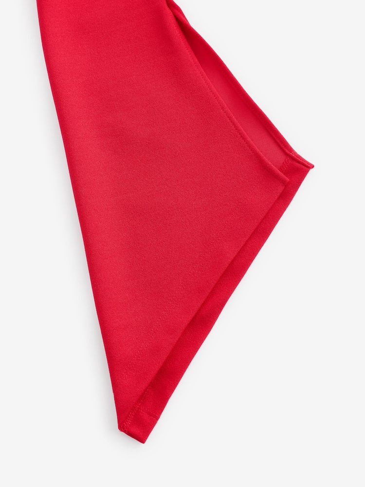 Rot - Bardot gerüschtes Langarm-Maxikleid - Bild 7 von 7 Rot - Bardot gerüschtes Langarm-Maxikleid - Bild 7 von 7