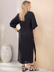 Cotton Traders Black Kimono Maxi Dress - Image 2 of 4