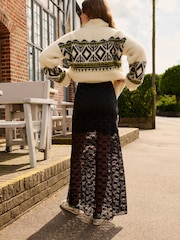 Black Lace Maxi Skirt - Image 3 of 6