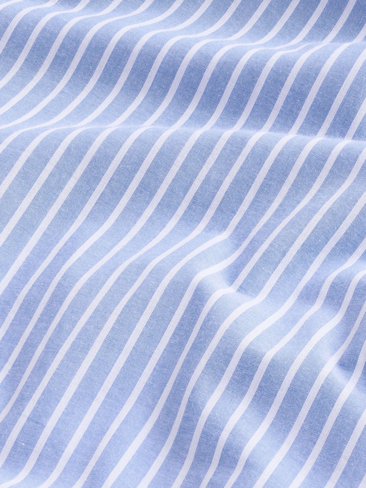 Blue Stripe Long Sleeve 100% Cotton Shirt Pyjamas Set - Image 10 of 10